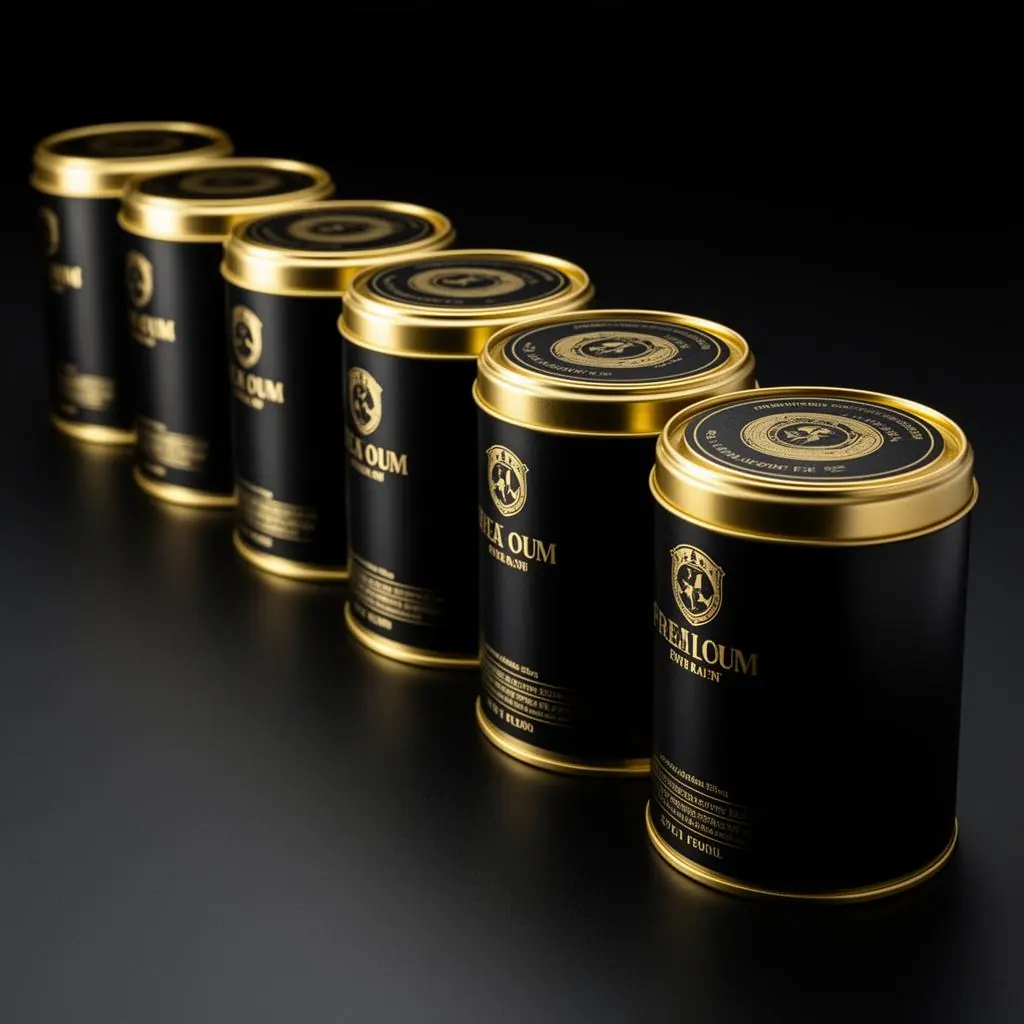 Coleção de latas CestaNatural em fileira